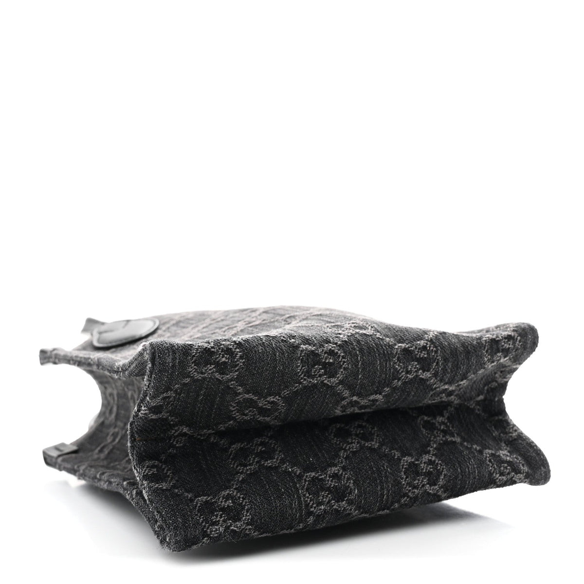 Denim Cuoio Harness GG Monogram Mini Ophidia Tote Bag Black Medium Grey