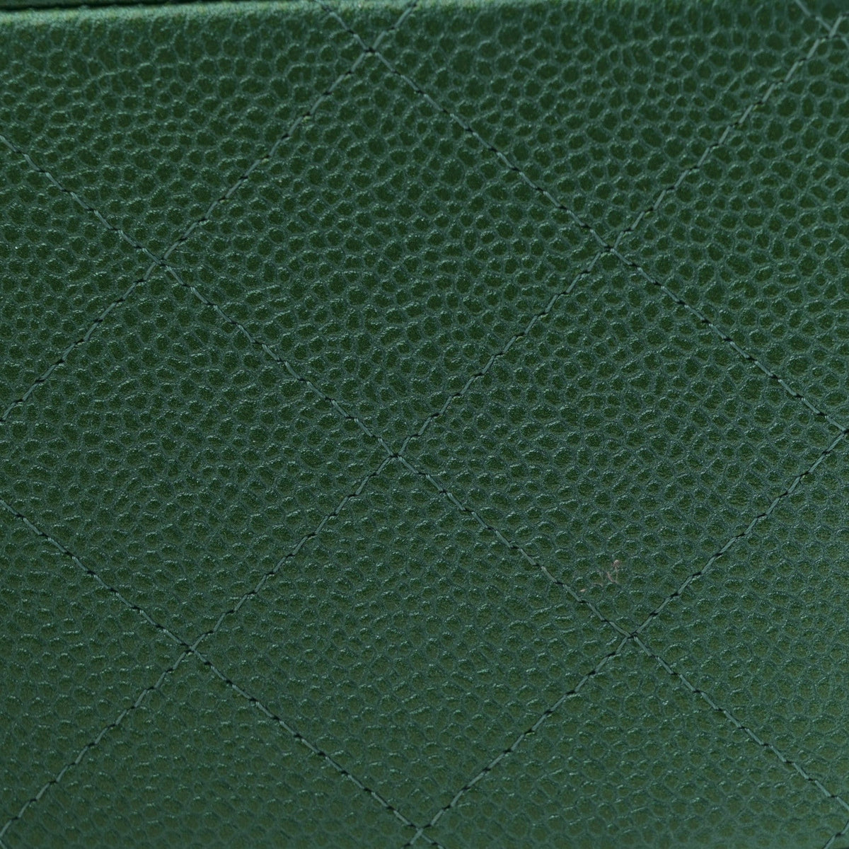 Metallic Caviar Quilted Jumbo Double Flap Green