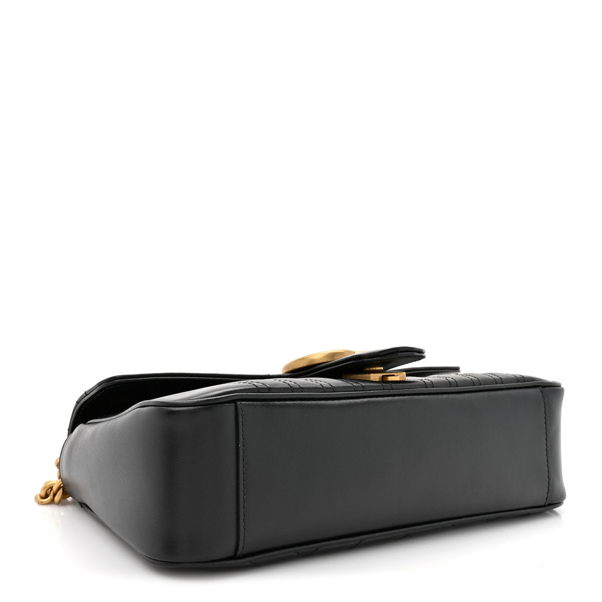 Calfskin Matelasse Small GG Marmont Shoulder Bag Black