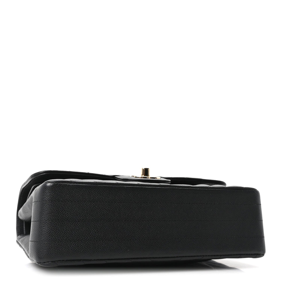 Caviar Chevron Quilted Small Double Flap Black