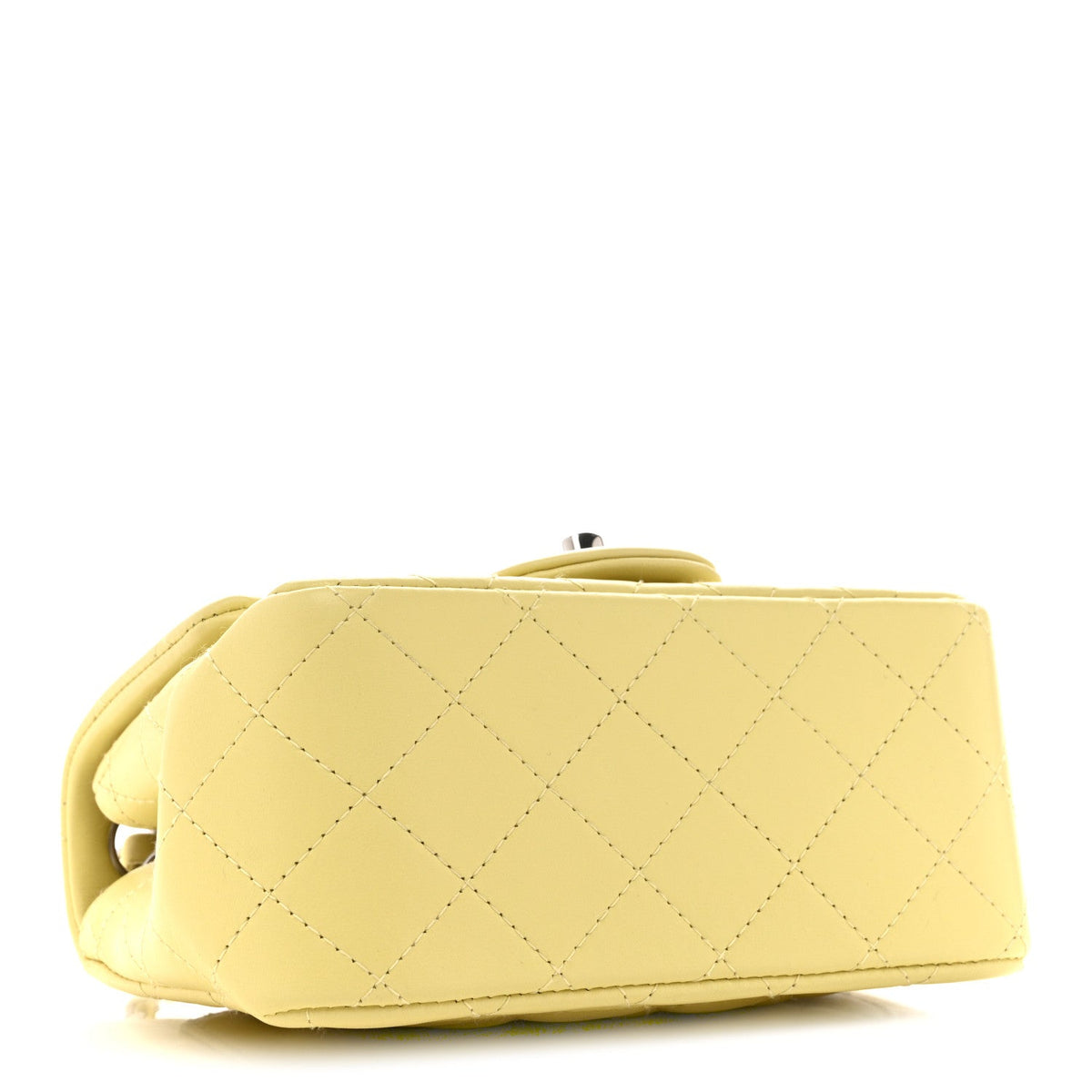 Lambskin Quilted Mini Square Flap Yellow