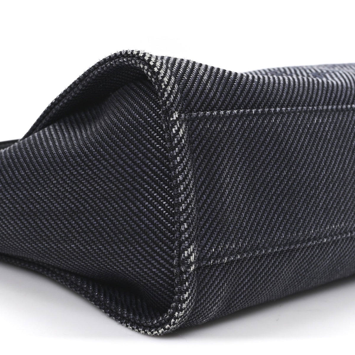 Mixed Fibers Calfskin Small Deauville Tote Black