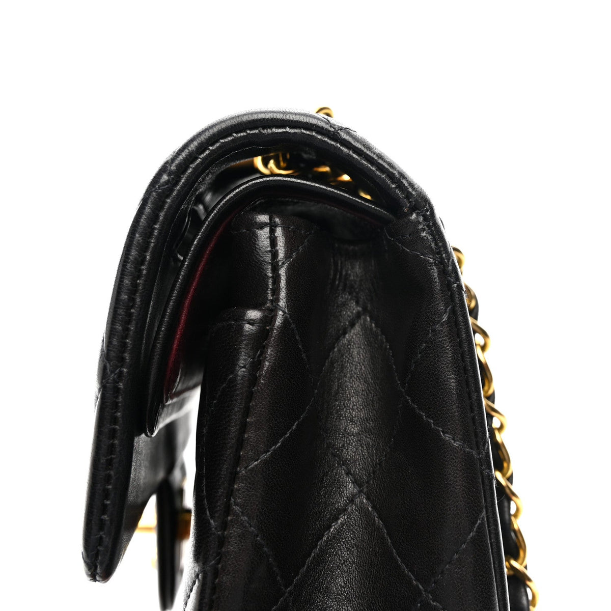 Lambskin Quilted Small Double Flap Black