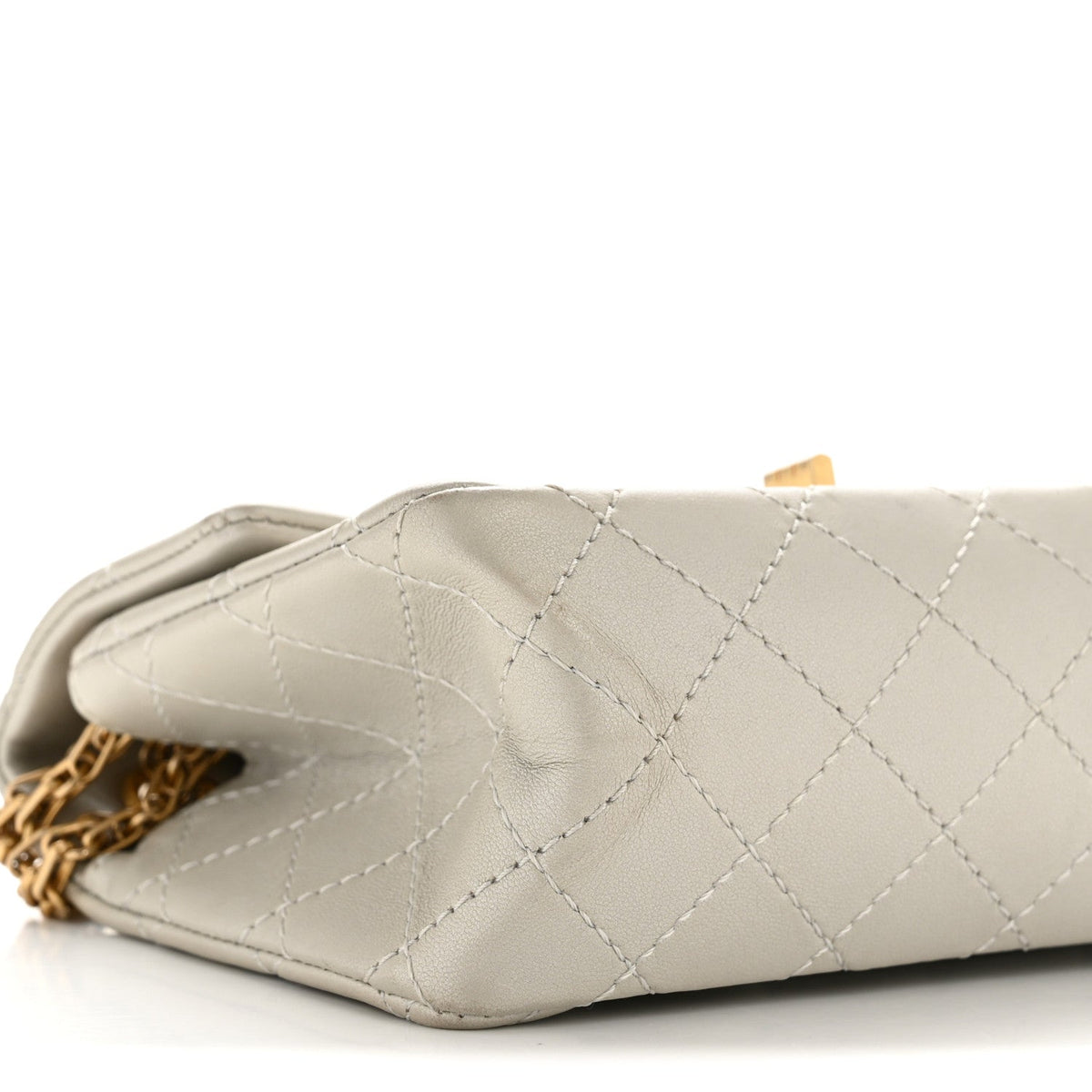 Metallic Goatskin Quilted 2.55 Reissue Mini Flap Silver