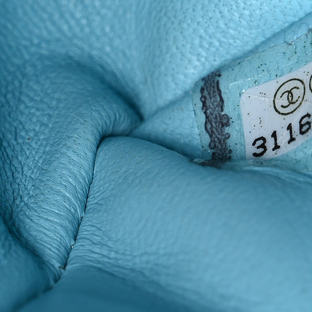 Lambskin Quilted Medium Double Flap Light Blue