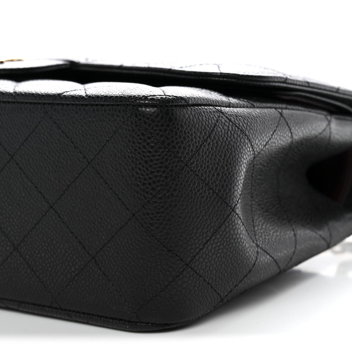 Caviar Quilted Jumbo Double Flap Black