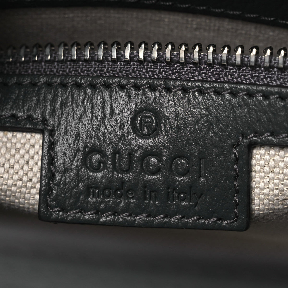 GG Supreme Monogram Textured Dollar Calfskin Web Small Ophidia Shoulder Bag Grey Black Graphite Grey