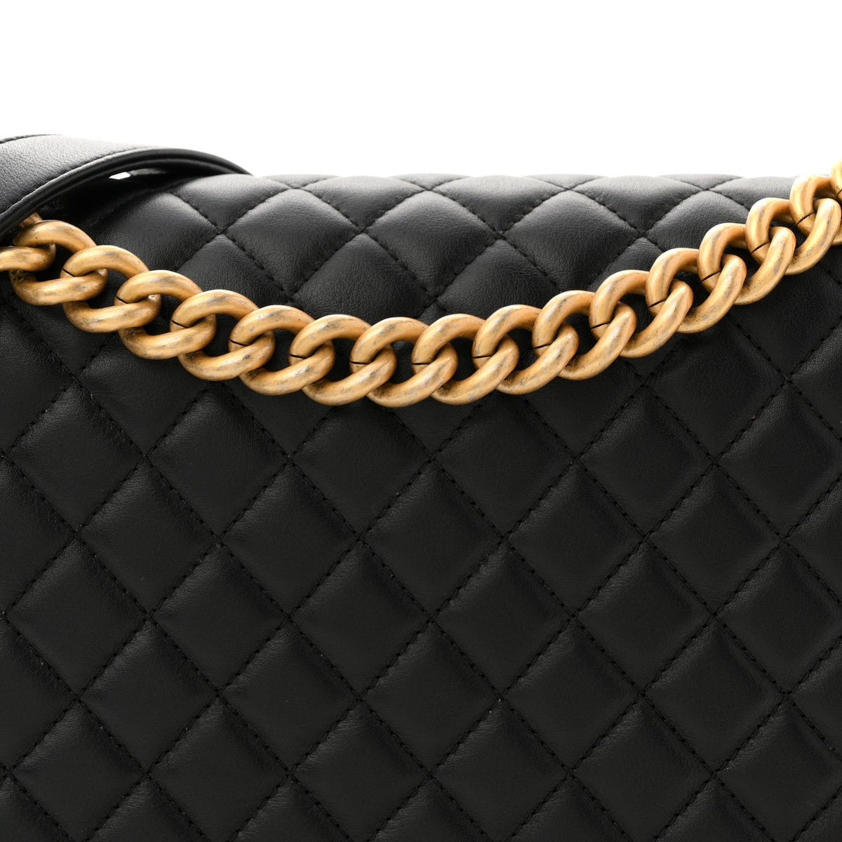 Calfskin Quilted New Medium Boy Flap Black