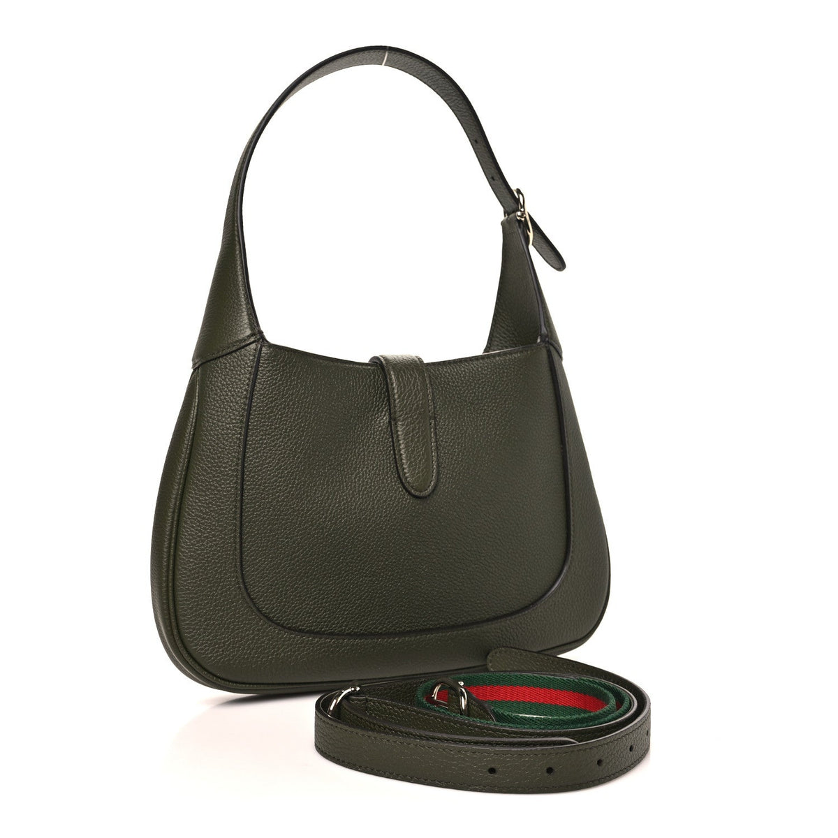 Grand Prix Calfskin Medium Jackie 1961 Hobo Dark Green