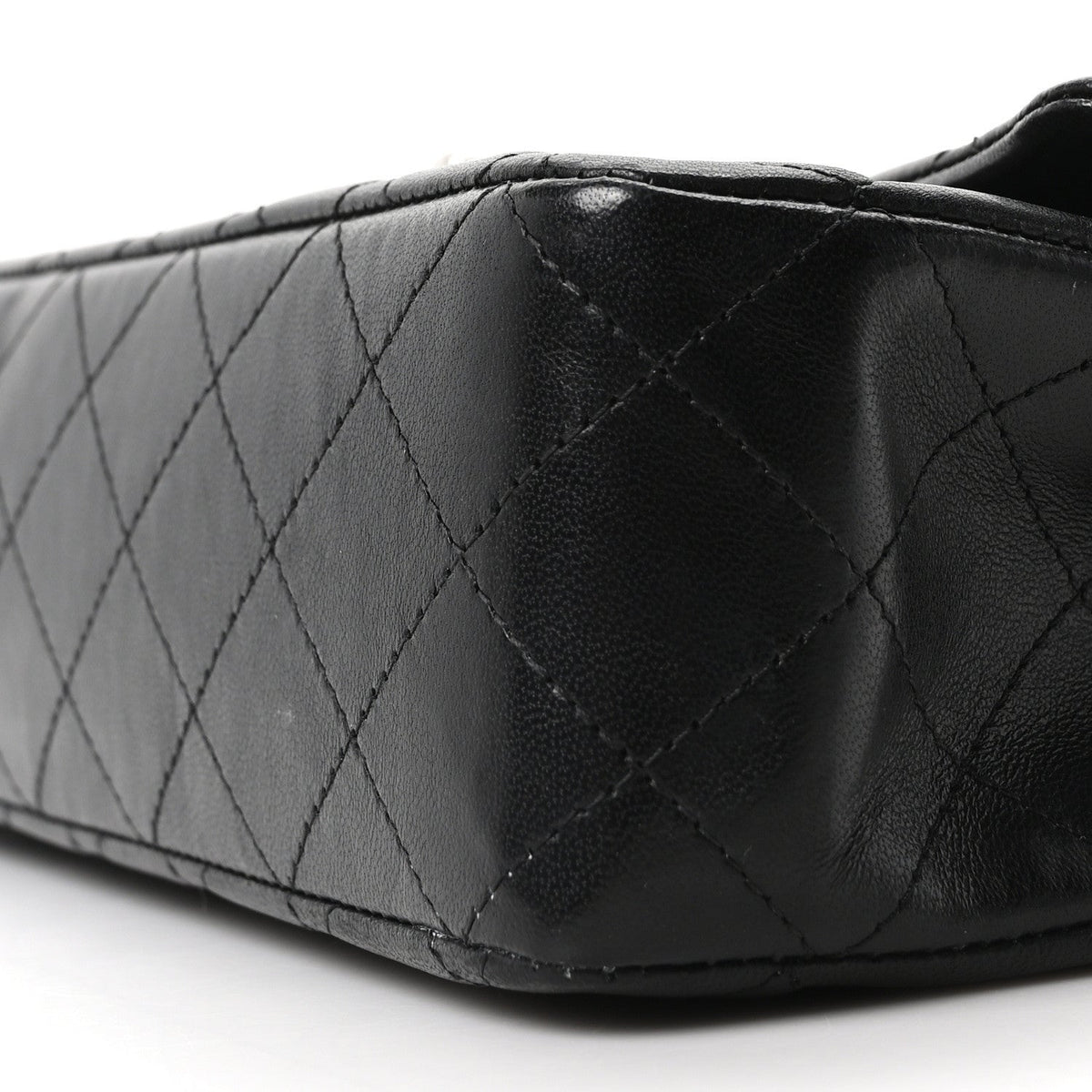 Lambskin Quilted Medium Double Flap Black