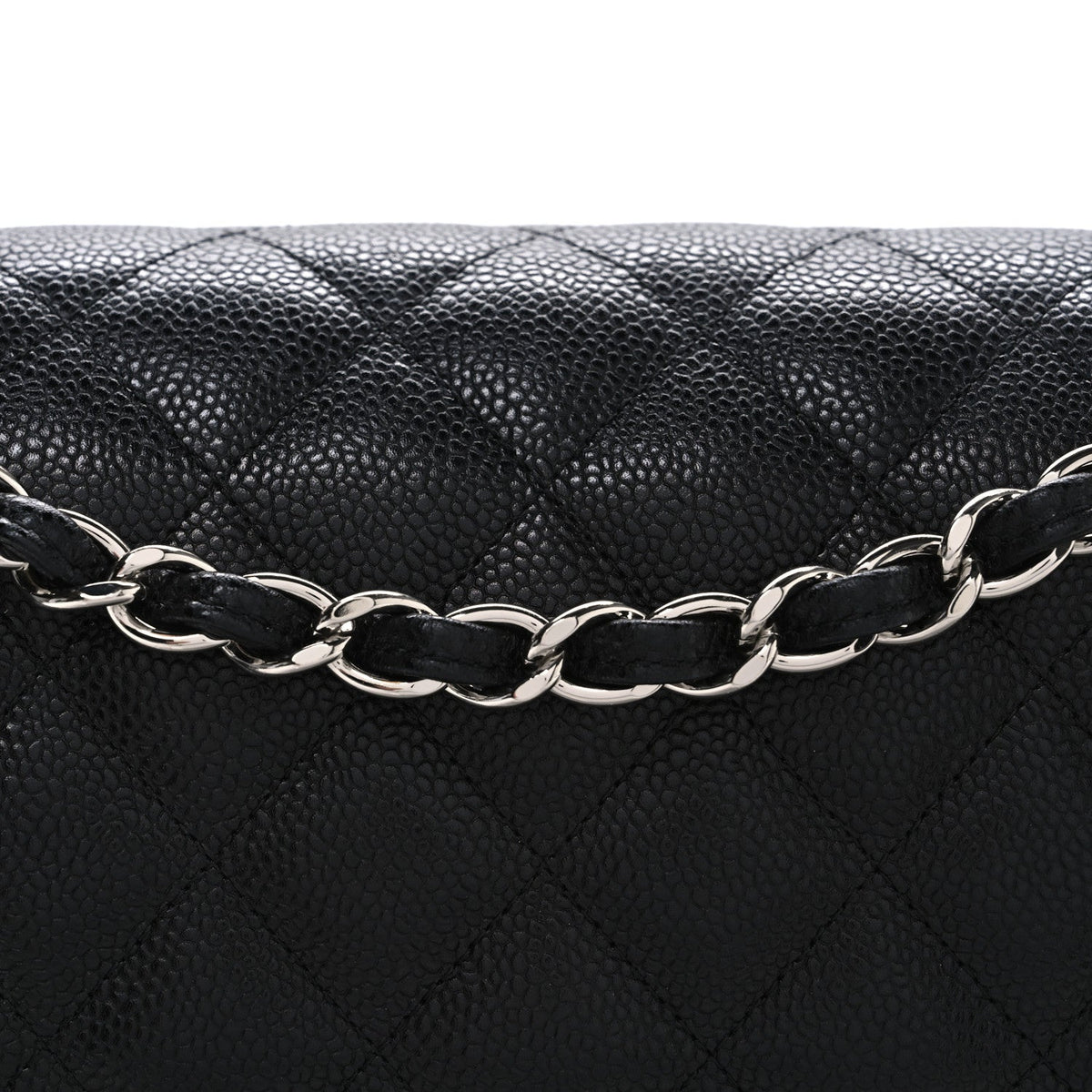 Caviar Quilted Jumbo Double Flap Black
