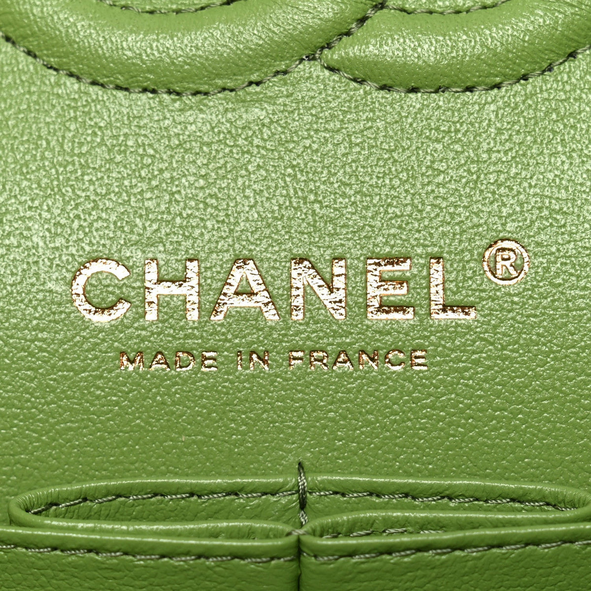 Caviar Quilted Small Double Flap Green