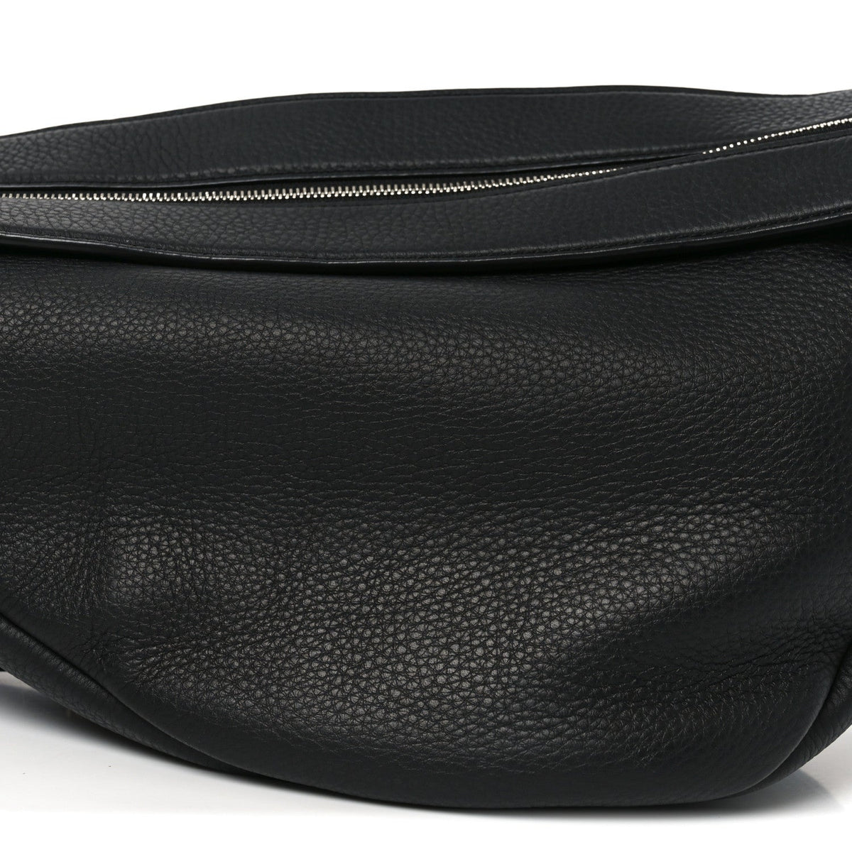 Grained Calfskin Large Slouchy Banana Bag Black