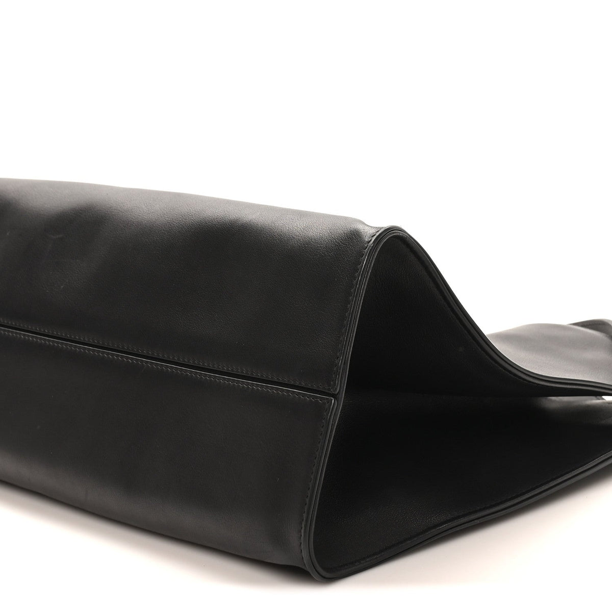 Polished Saddle Calfskin Alexia Bag Black