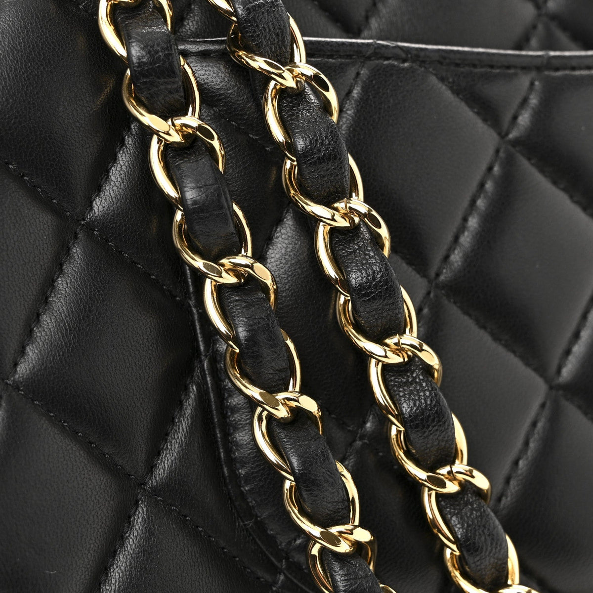 Lambskin Quilted Medium Double Flap Black