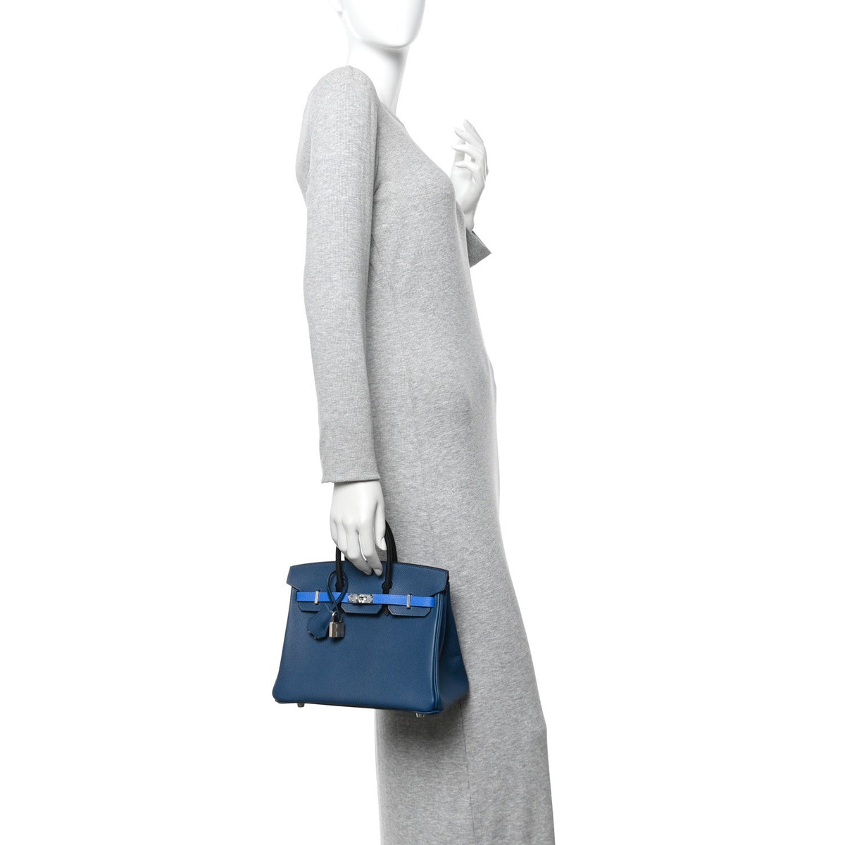 Epsom Tri-Color Birkin 25 Deep Bleu Bleu Hydra Black