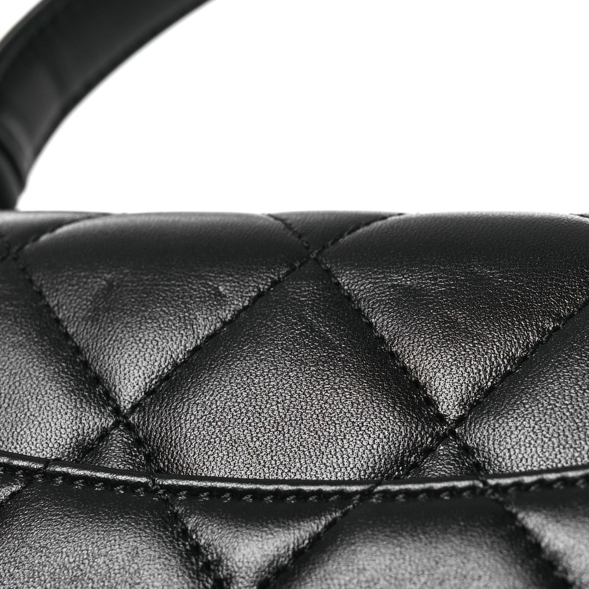 Lambskin Quilted Small Trendy CC Dual Handle Flap Bag Black