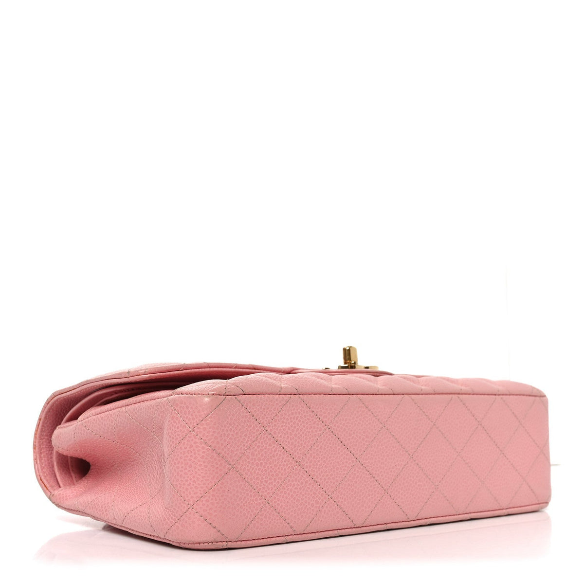 Caviar Quilted Medium Double Flap Pink