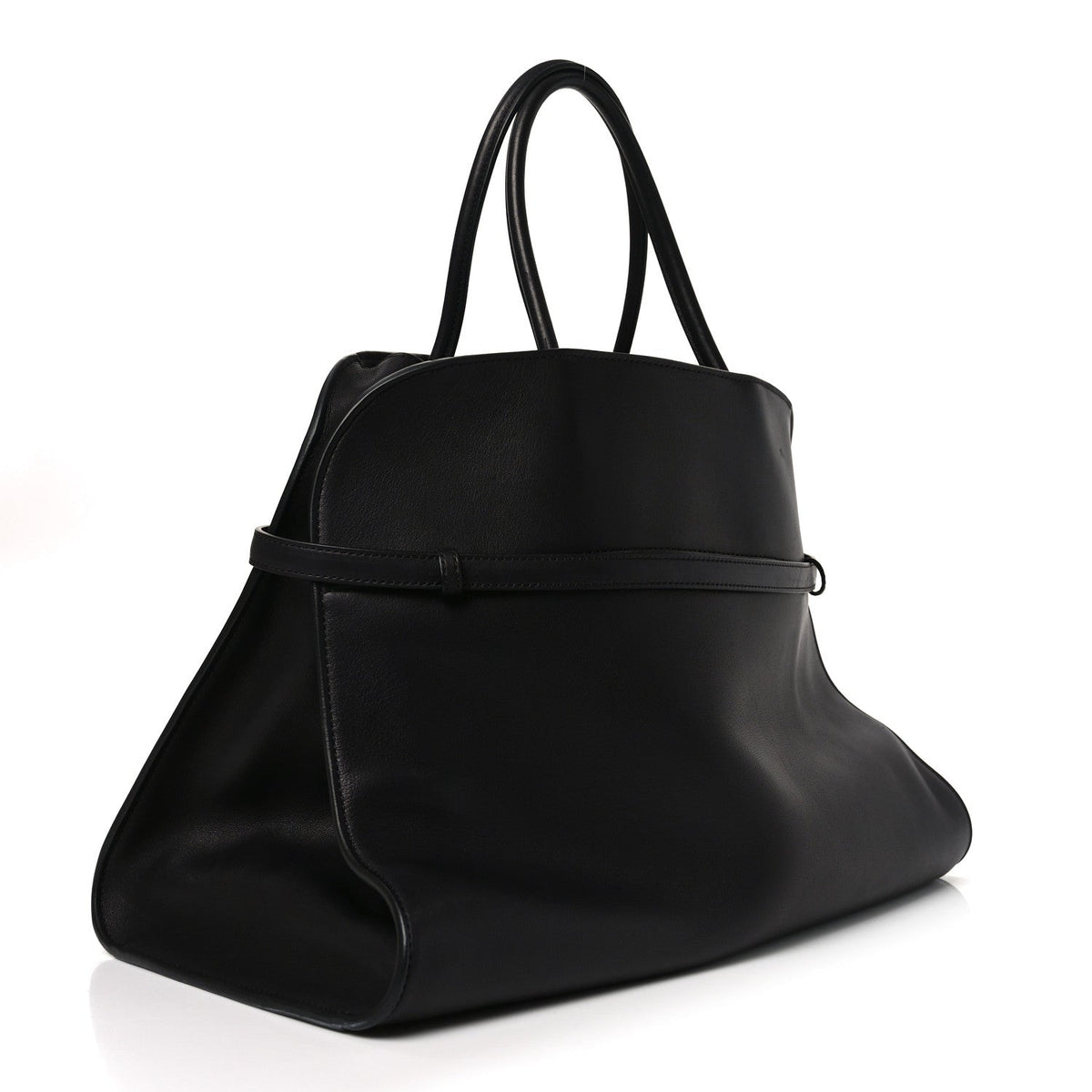Polished Saddle Calfskin Soft Margaux Belt 15 Black