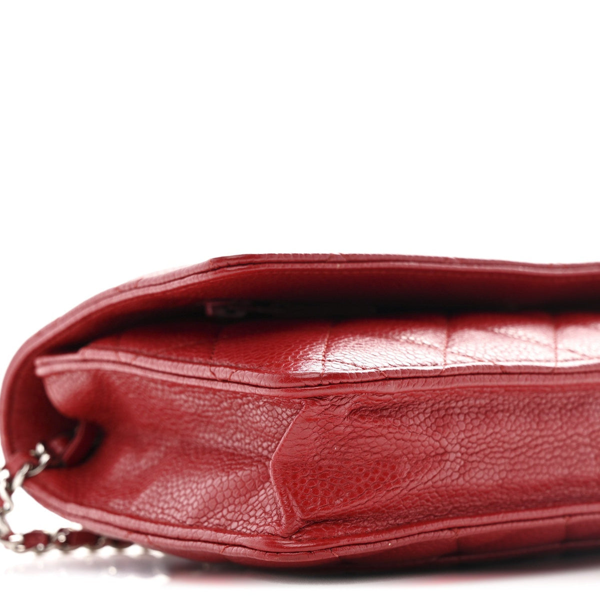 Caviar Quilted Wallet on Chain WOC Red