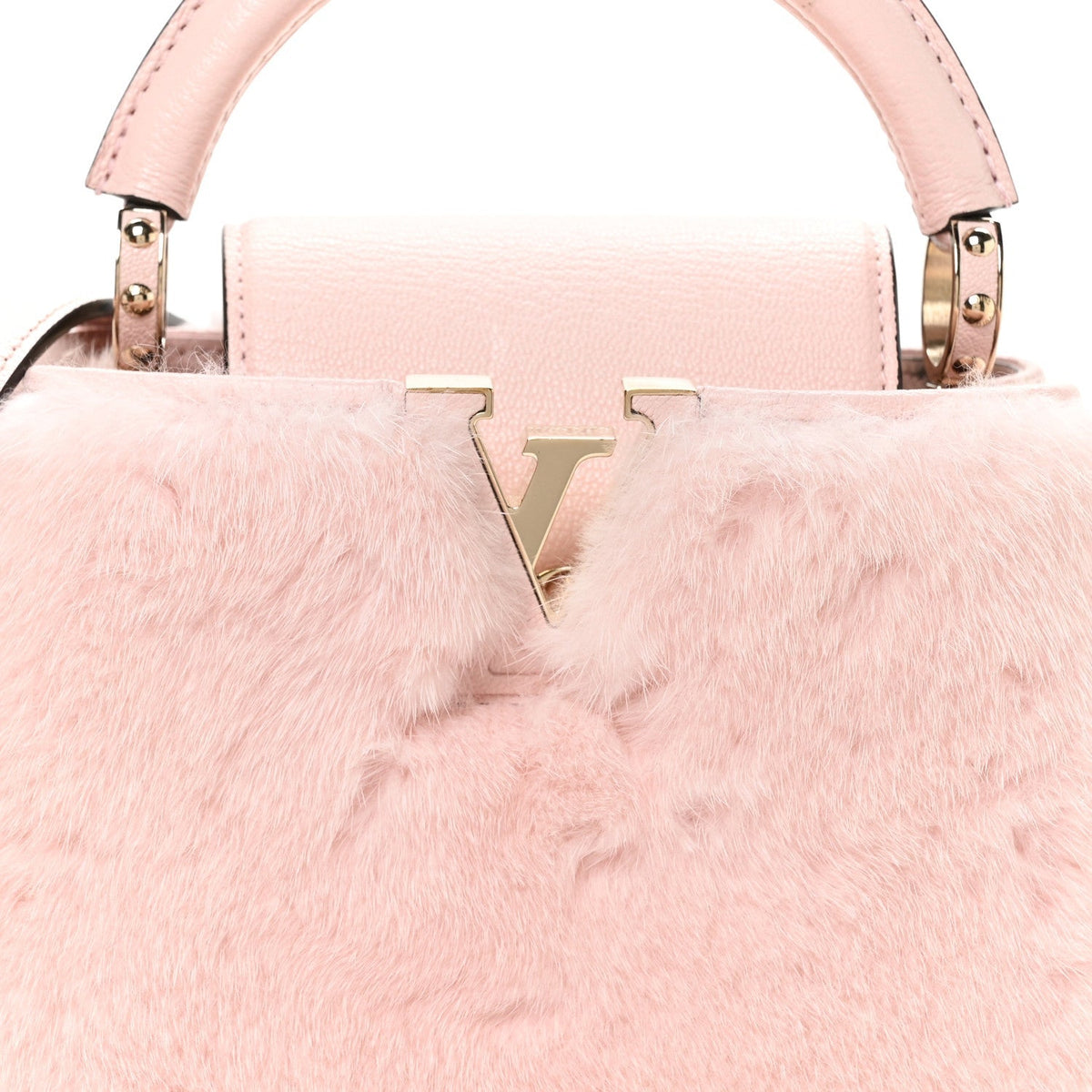 Mink Calfskin Goatskin Capucines Mini Rosewater Pink