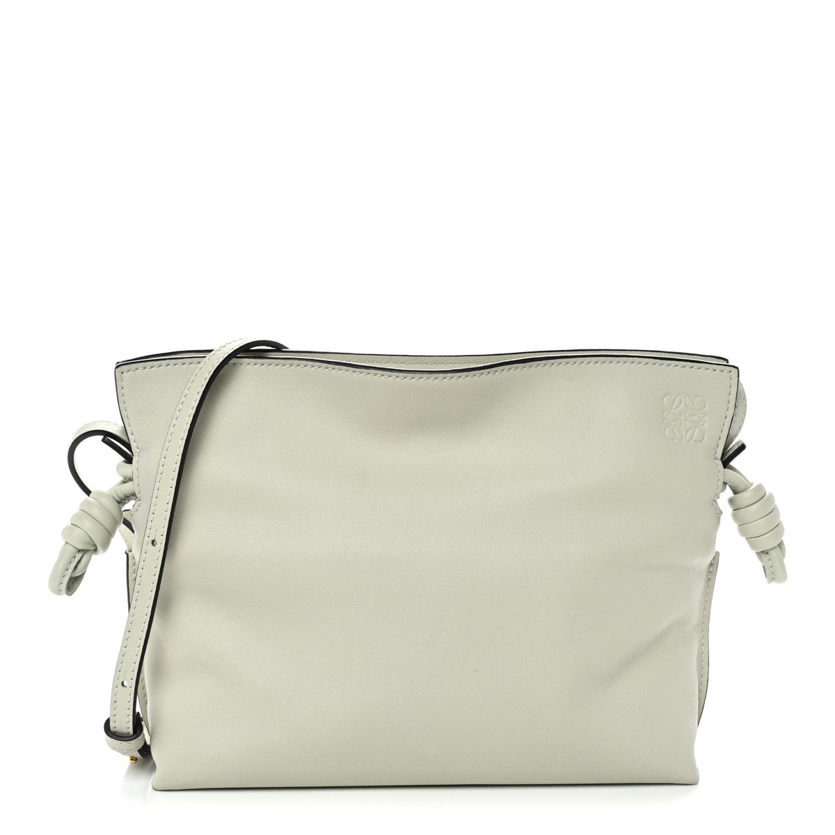 Calfskin Mini Flamenco Knot Clutch Light Celadon