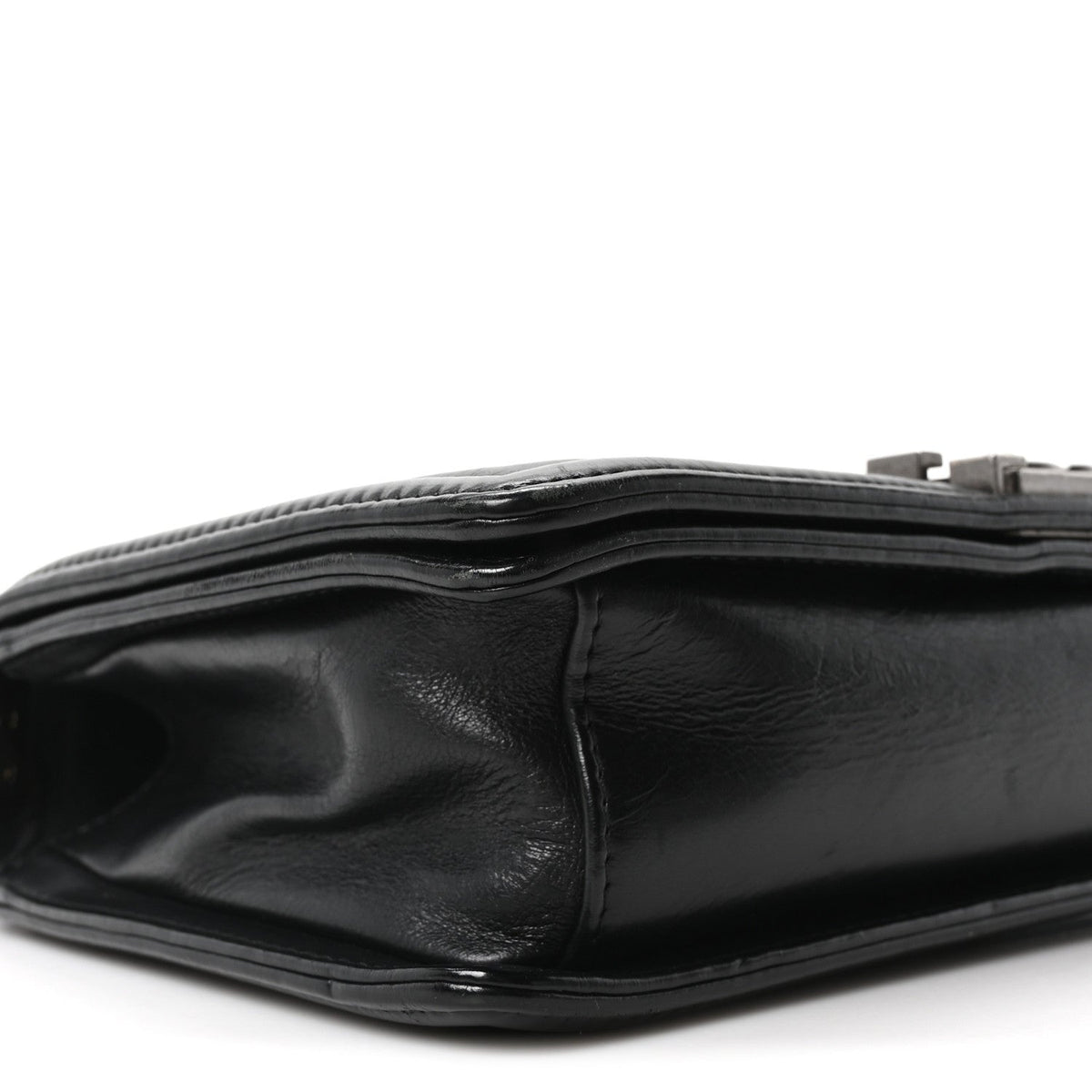 Calfskin Crystal Embossed Medium Boy Flap Black