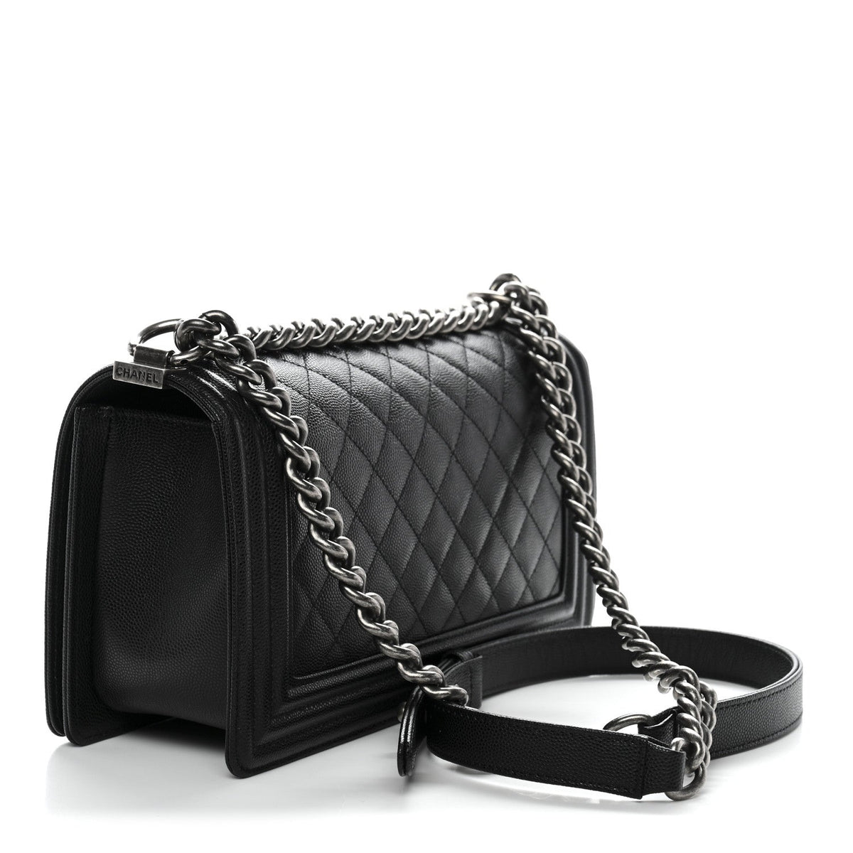 Caviar Quilted Medium Boy Flap Black