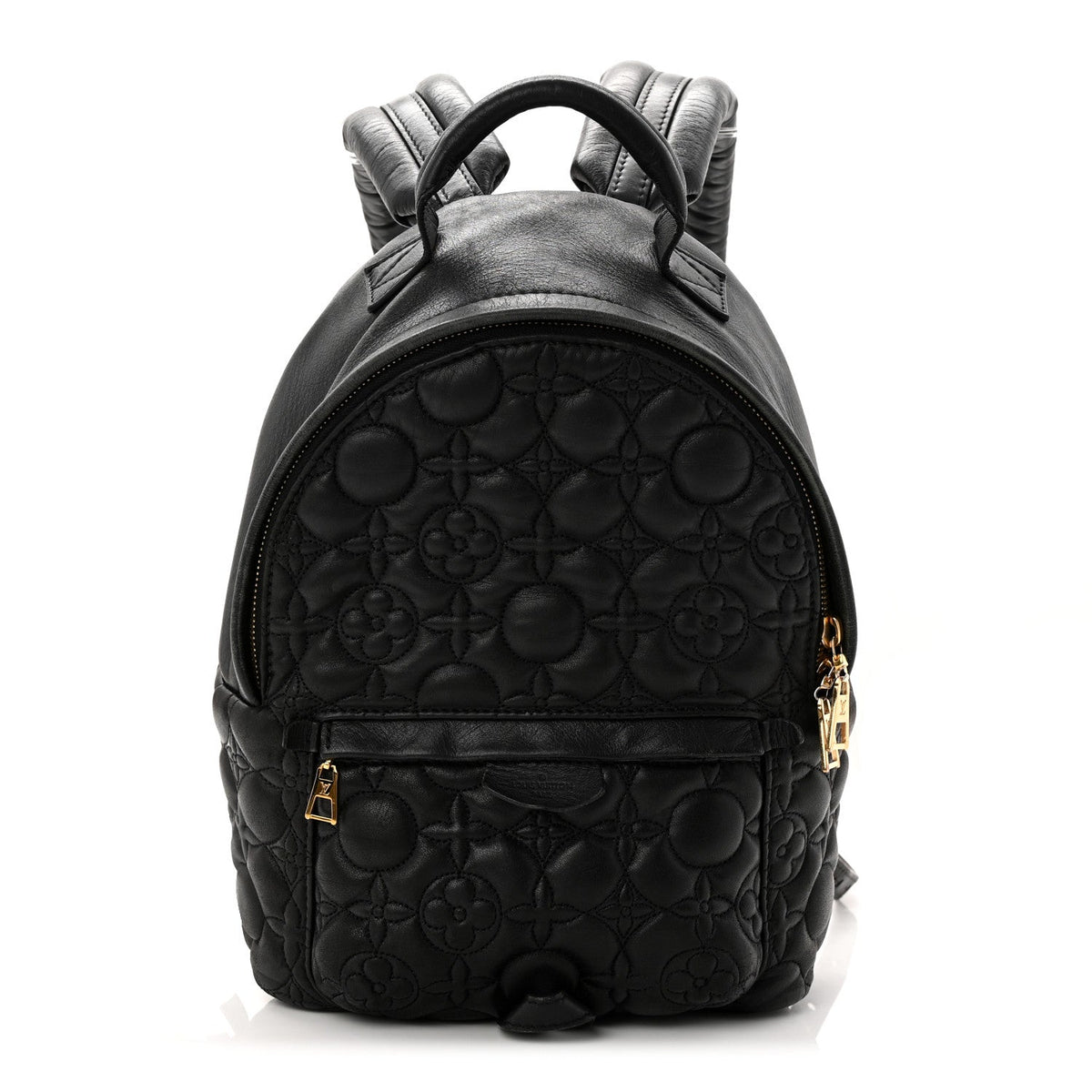 Lambskin Flower Quilted Palm Springs Backpack PM Black