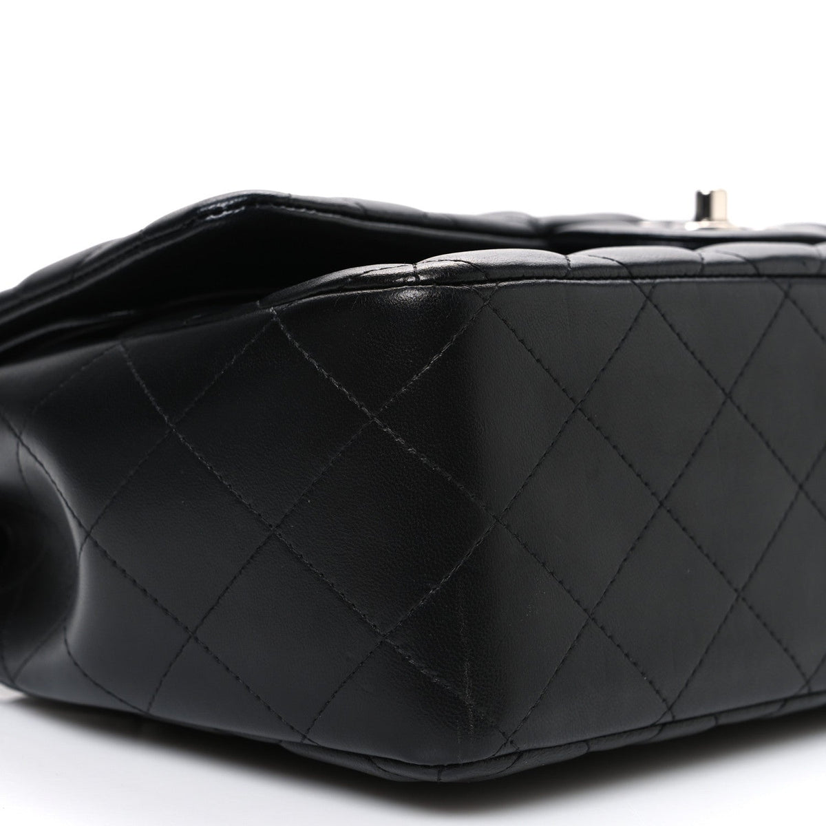Lambskin Quilted Jumbo Double Flap Black