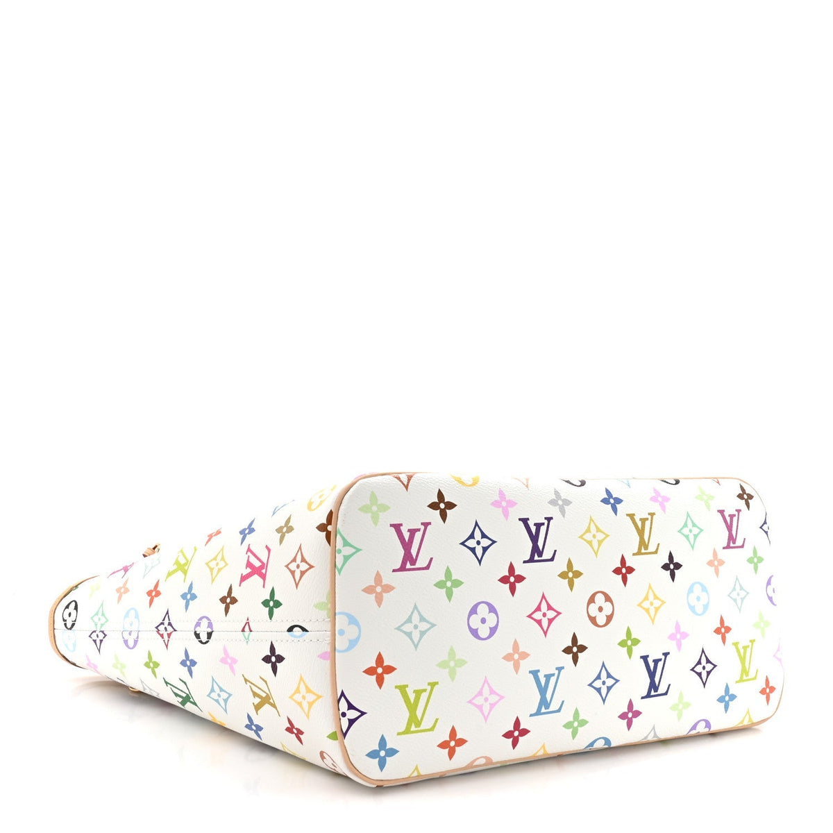 LV x TM Monogram Multicolor Neverfull MM White