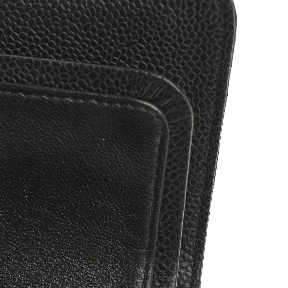 Caviar Quilted Small Double Flap Black