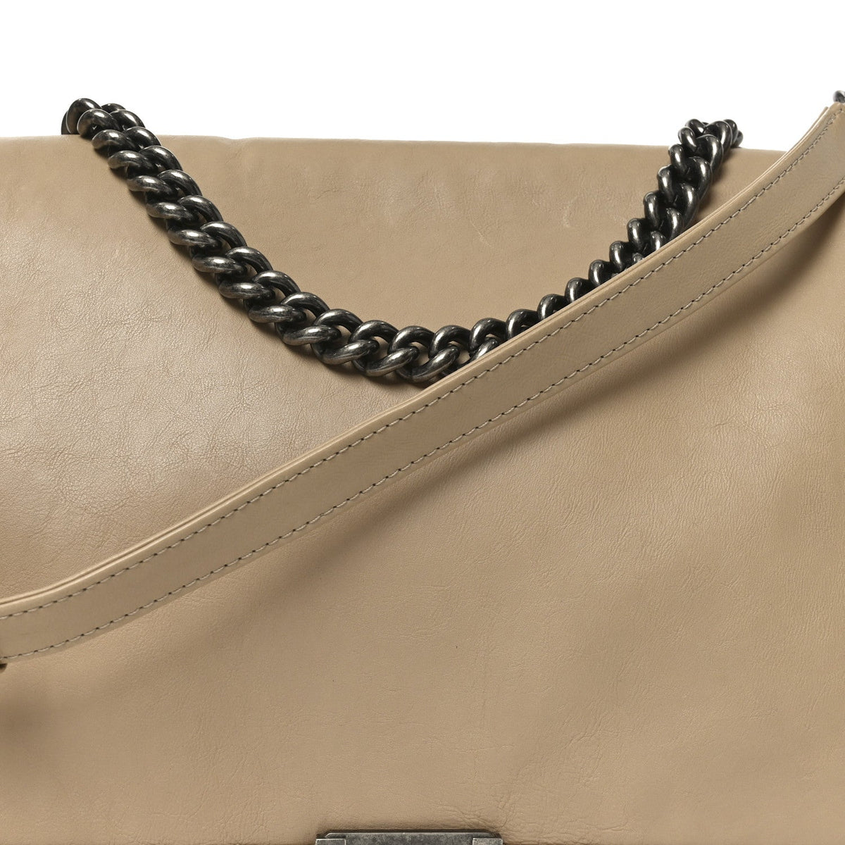 Calfskin Large Boy Reverso Flap  Beige