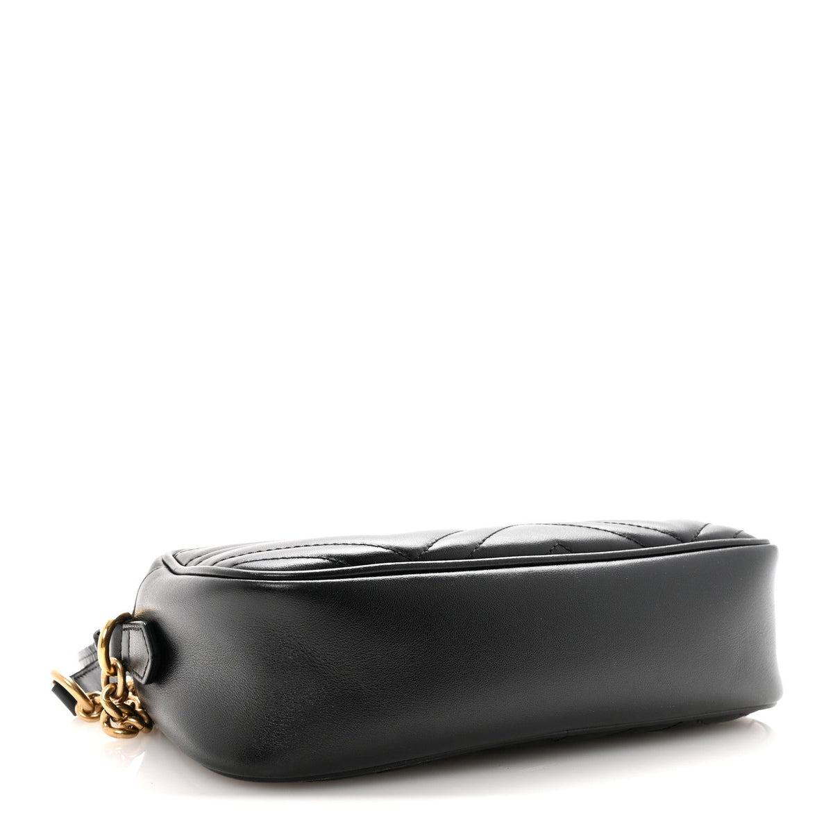 Calfskin Matelasse Small GG Marmont Chain Shoulder Bag Black