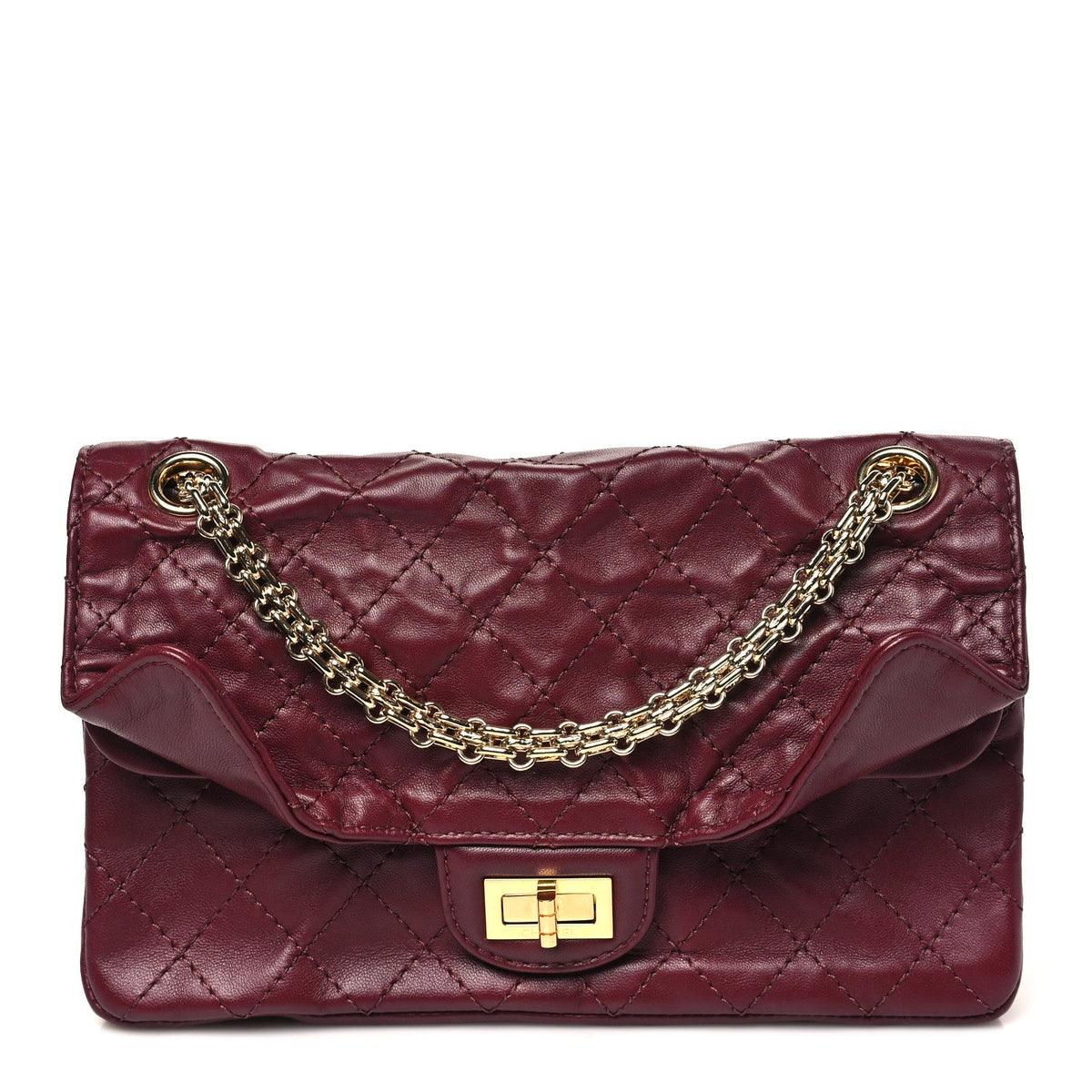 Lambskin Quilted Crush 2.55 Reissue 225 Flap Dark Burgundy