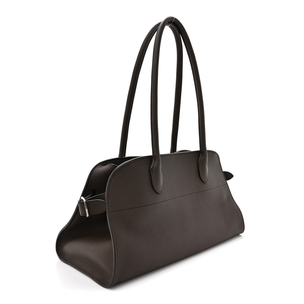 Grained Calfskin Margaux Shoulder 12 Deep Brown
