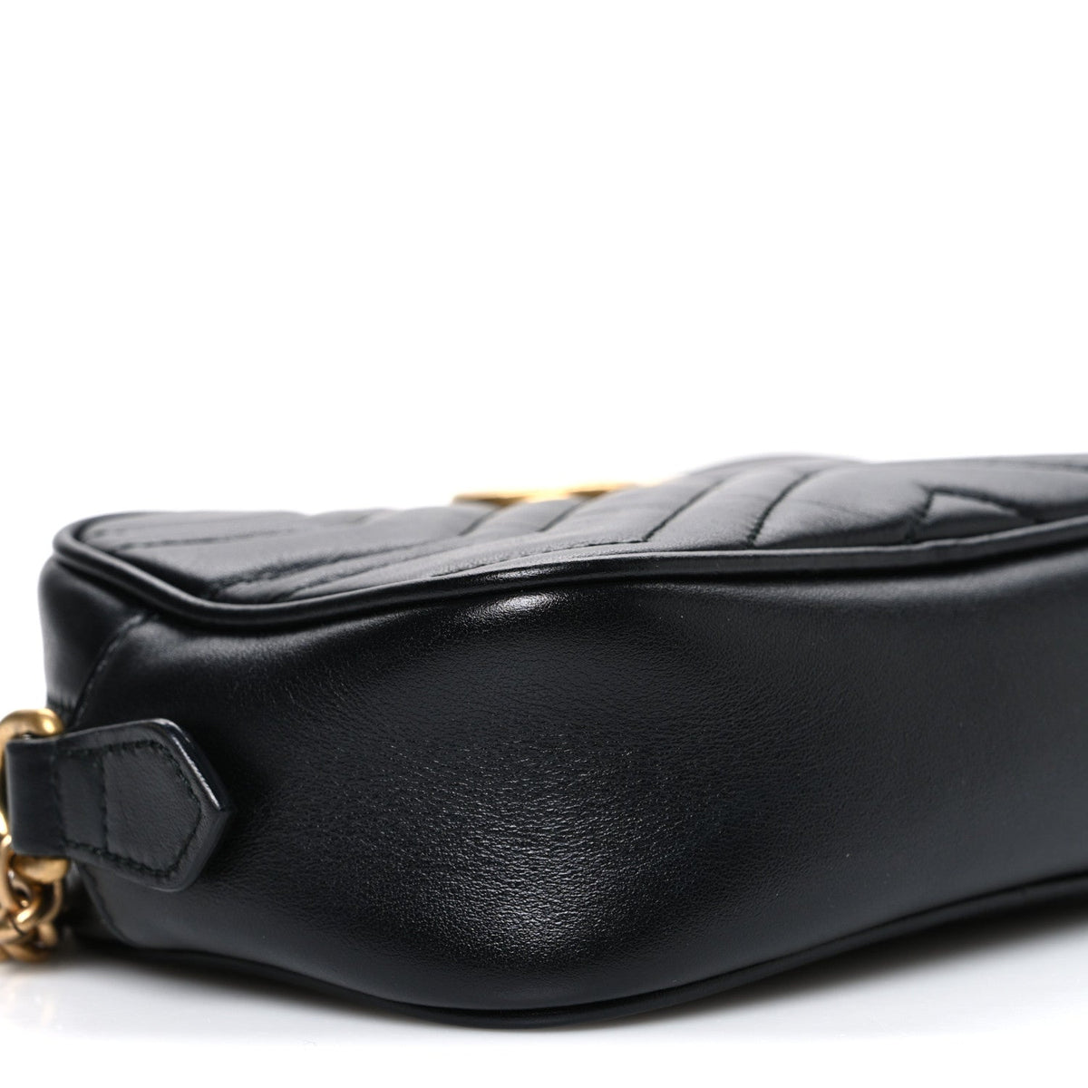 Calfskin Matelasse Mini GG Marmont Chain Shoulder Bag Black