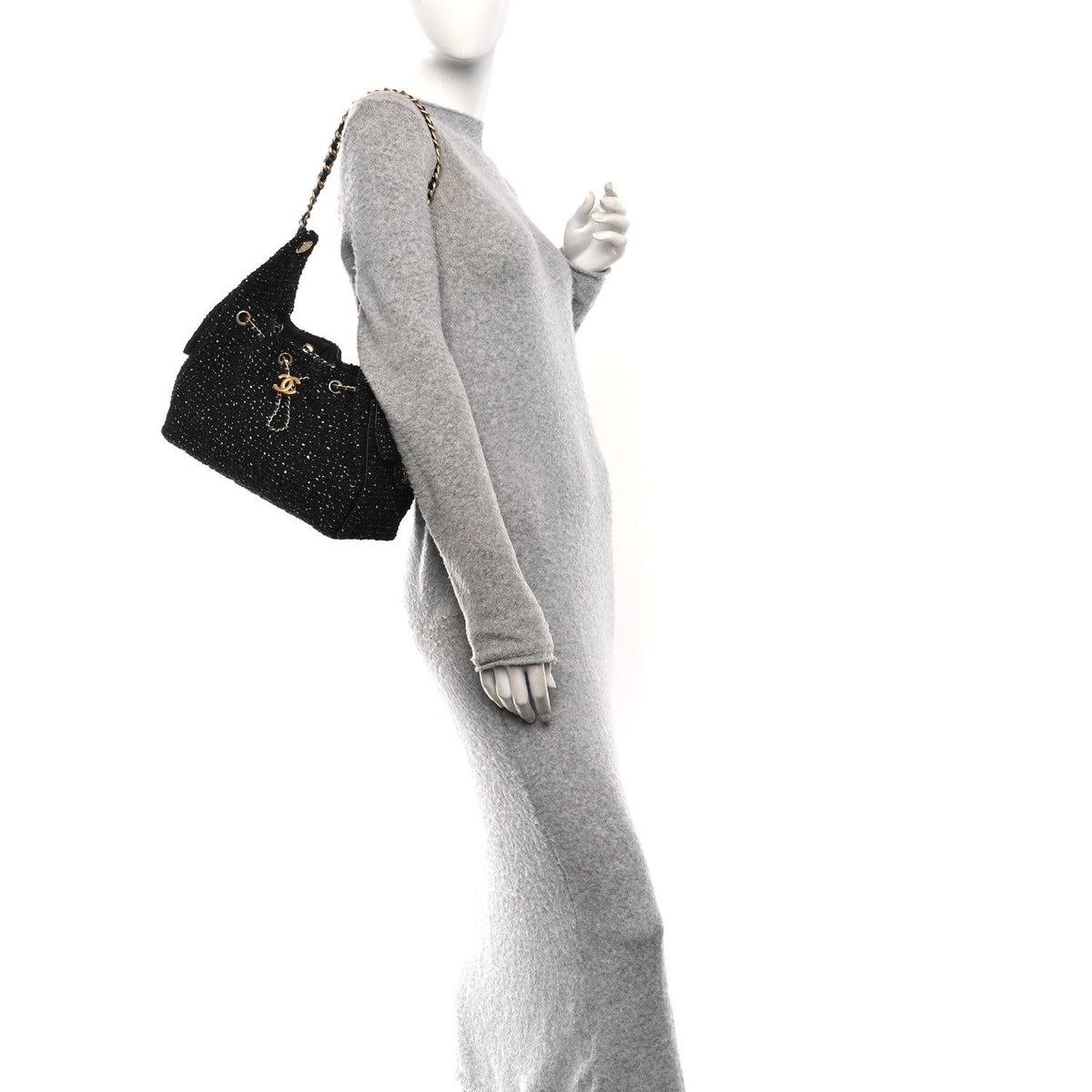 Tweed Quilted Small Chanel 25 Handbag Blue