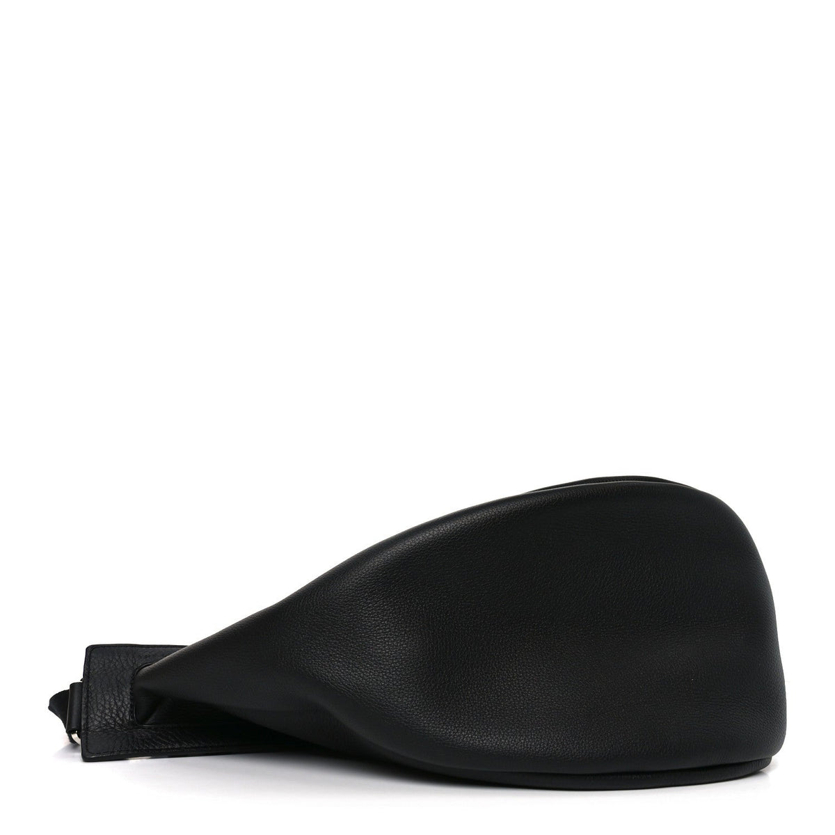 Grained Calfskin Large Slouchy Banana Bag Black