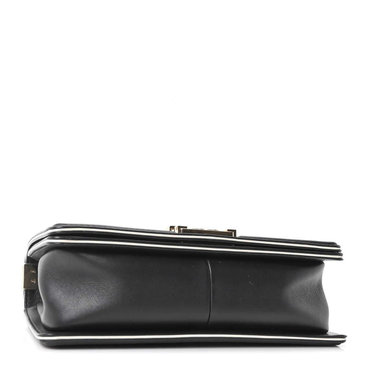 Calfskin Quilted Medium Boy Top Handle Flap Black