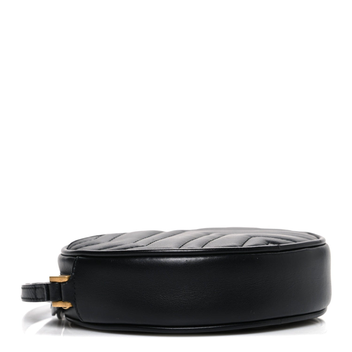 Calfskin Matelasse GG Marmont Round Wrist Wallet Black