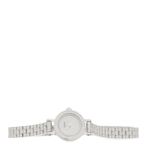18K White Gold Diamond Pave 16mm Faubourg Quartz Watch