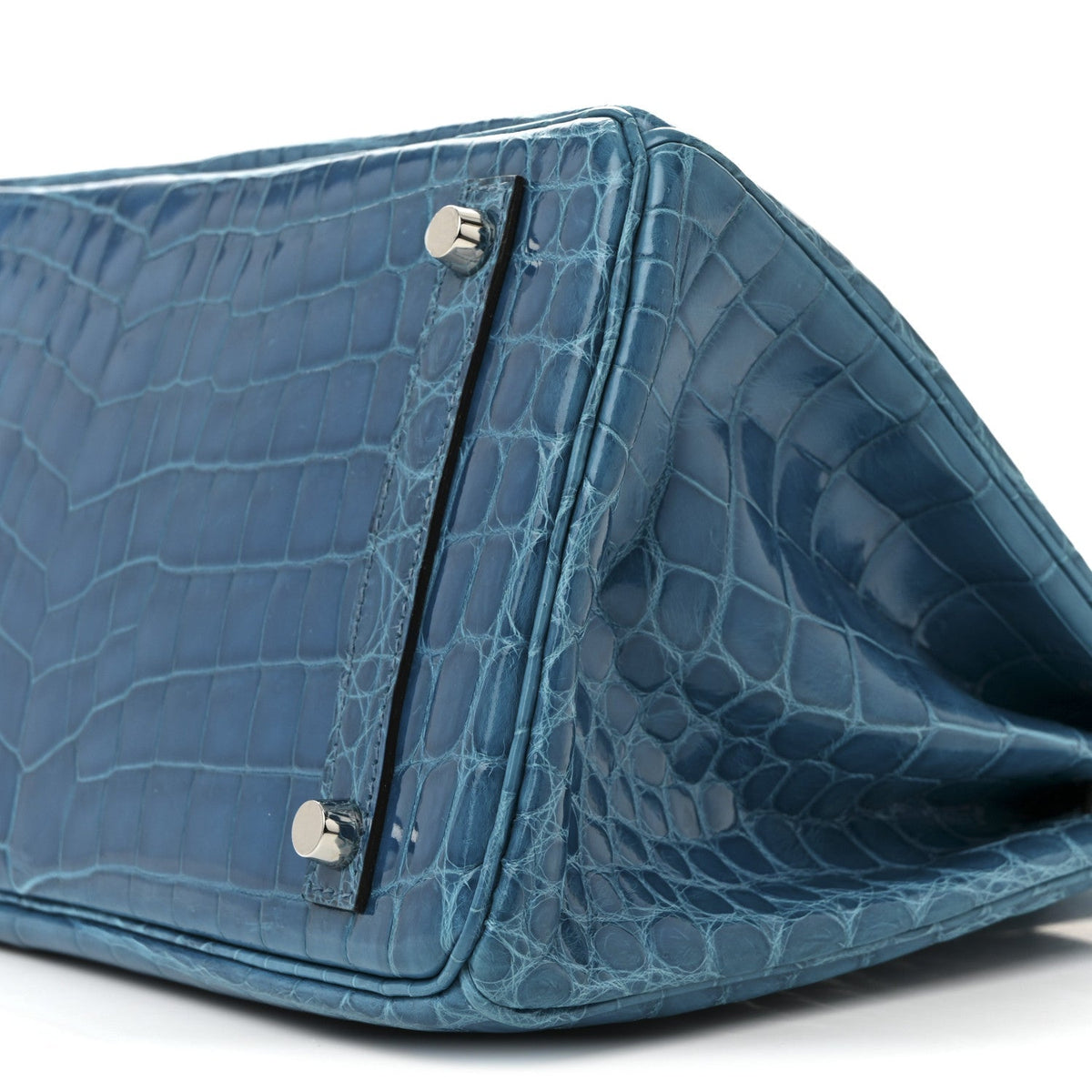 Shiny Niloticus Crocodile Birkin 30 Bleu Izmir