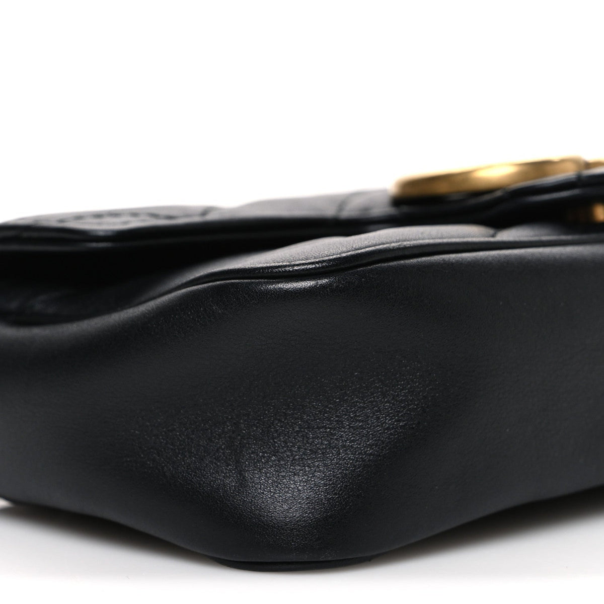 Calfskin Matelasse Super Mini GG Marmont Shoulder Bag Black