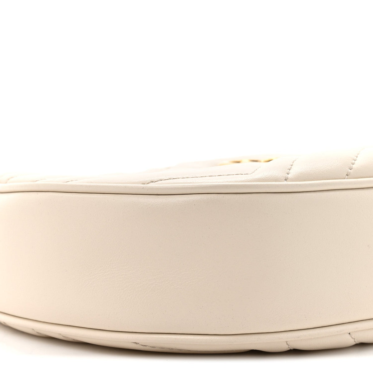 Calfskin Matelasse Chevron Mini GG Marmont Half Moon Hobo Mystic White