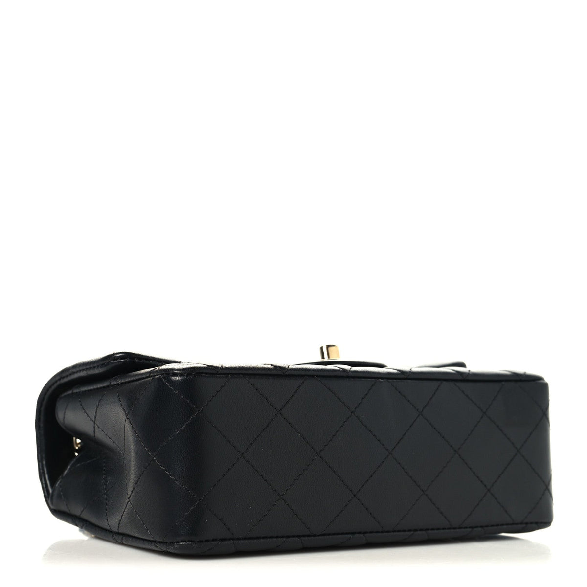 Lambskin Quilted Mini Rectangular Flap Black