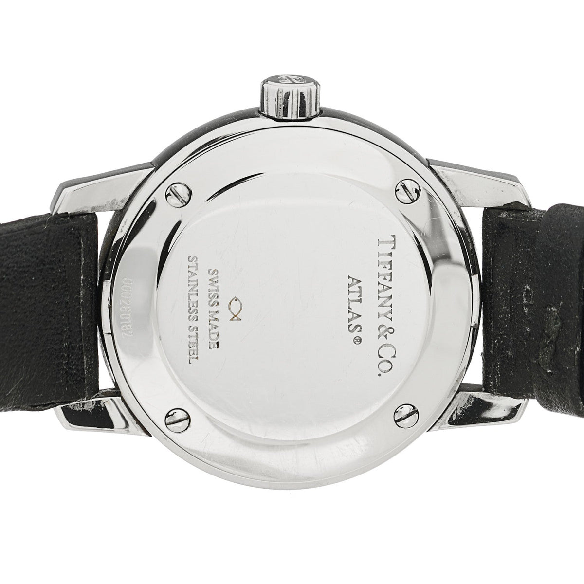 Stainless Steel Calfskin 29mm Atlas 2-Hand Quartz Watch Black