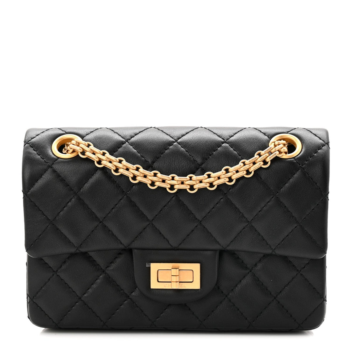 Calfskin Quilted 2.55 Reissue Mini Flap Black
