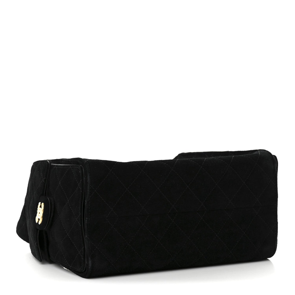 Suede Quilted Small Chanel 25 Handbag Black