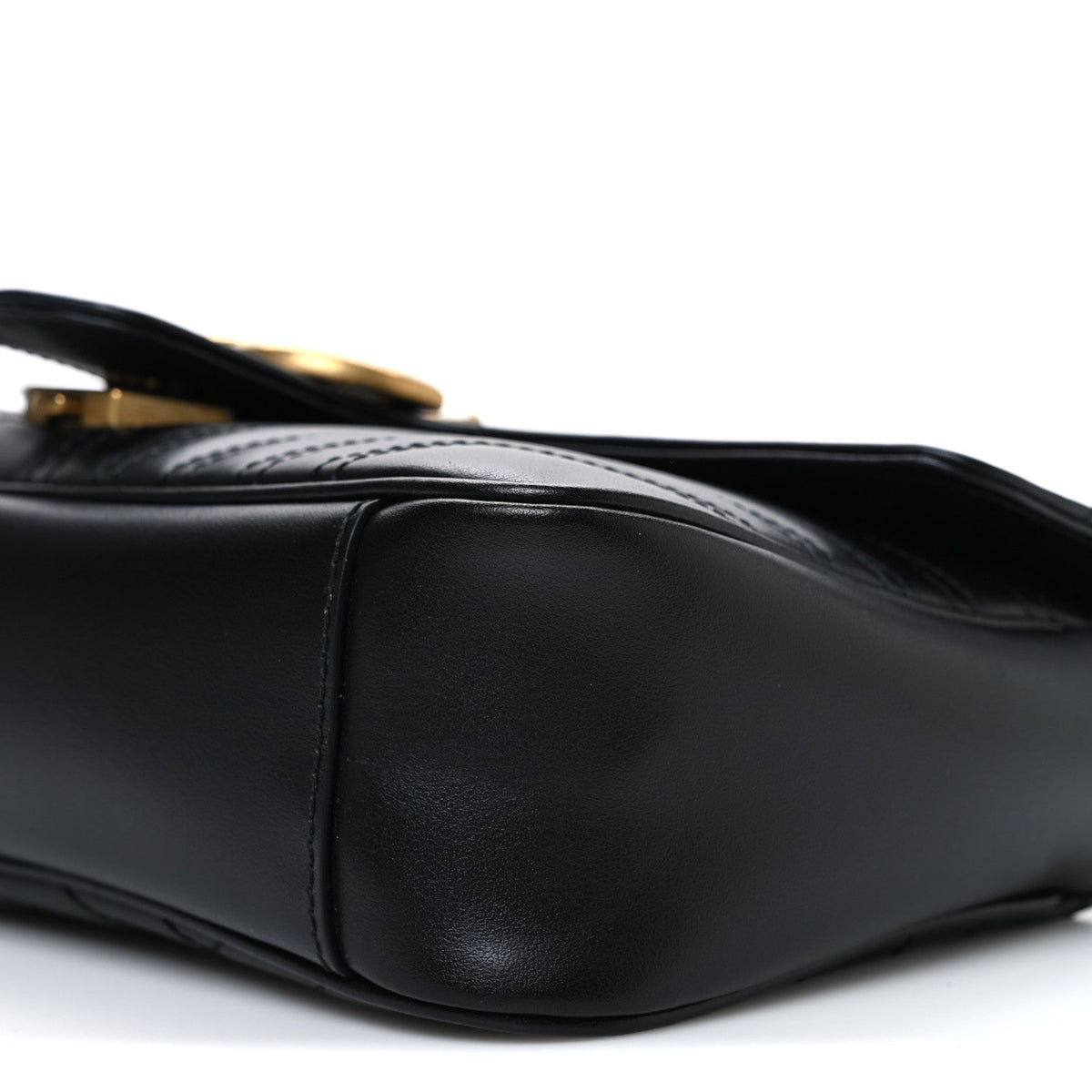 Calfskin Matelasse Small GG Marmont Shoulder Bag Black